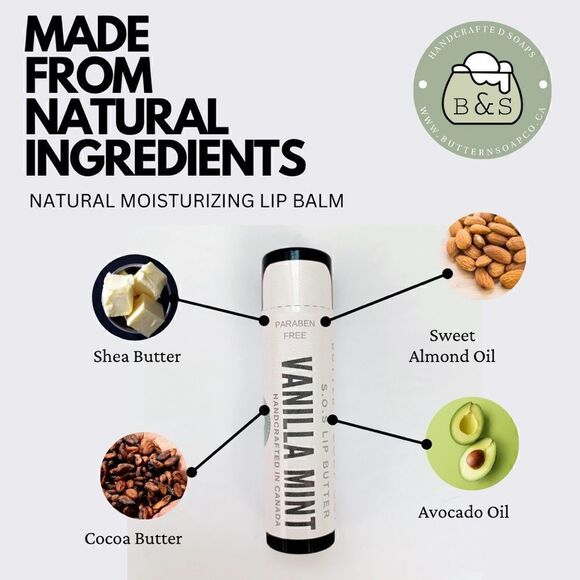 🌿Two Handcrafted Vanilla Mint S.O.S Lip butter sticks - Picture 3 of 8